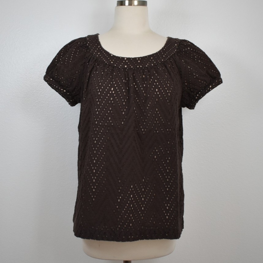 Michael Kors Brown Eyelet Women's Top